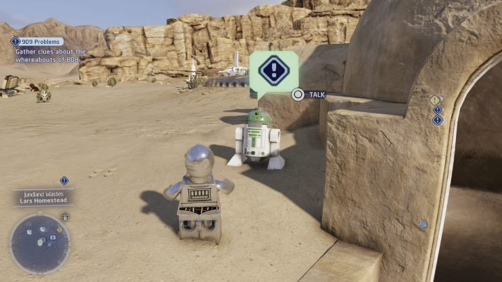 Kolejną wskazówkę otrzymacie od droida astromechanicznego, stojącego przy wejściu do budynku - LEGO Skywalker Saga: Problemy 9D9 (9D9 Problems) - solucja, opis przejścia - LEGO Skywalker Saga - poradnik do gry