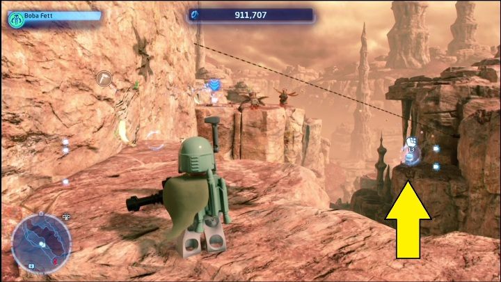 Dotarcie do tej znajdźki wymaga kilku pewnych ruchów - LEGO Skywalker Saga: Ul Stalgasin - lista wszystkich łamigłówek - LEGO Skywalker Saga - poradnik do gry