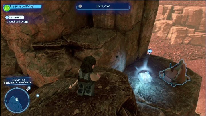 Ten klocek znajdziecie na niewielkiej półce skalnej, zaraz przed przepaścią - LEGO Skywalker Saga: Ul Stalgasin - lista wszystkich łamigłówek - LEGO Skywalker Saga - poradnik do gry