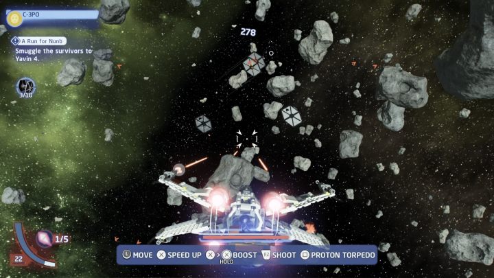Po drodze zostaniecie zaatakowani przez statki Imperium - LEGO Skywalker Saga: Działalność dobroczyn(ie)na (A Run for Nunb) - solucja, opis przejścia - LEGO Skywalker Saga - poradnik do gry