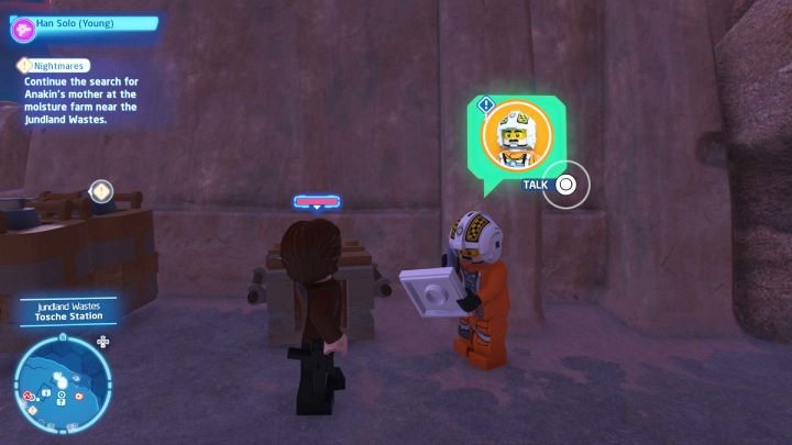 Sterując postacią Łotra porozmawiajcie ze zleceniodawcą na pustyni Jundlandii - LEGO Skywalker Saga: Bitka dla Biggsa (Biggs Trouble) - solucja, opis przejścia - LEGO Skywalker Saga - poradnik do gry