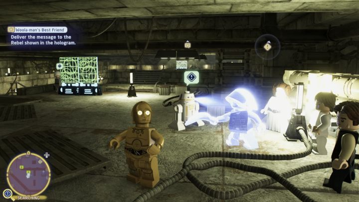 Sterując droidem protokolarnym porozmawiajcie ze zleceniodawcą - LEGO Skywalker Saga: Dokarmianie (nie)dozwolone (Woola-mans Best Friend) - solucja, opis przejścia - LEGO Skywalker Saga - poradnik do gry