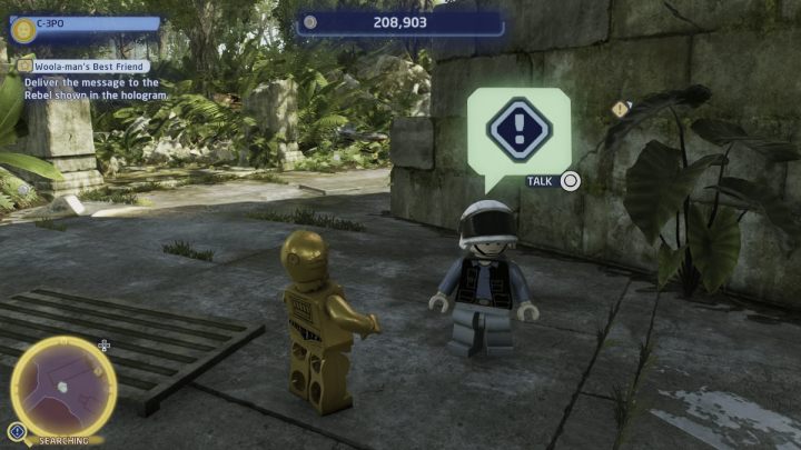 Opuśćcie teren świątyni i porozmawiajcie z rebeliantem stojącym przy ścianie na południowo zachodniej części regionu - LEGO Skywalker Saga: Dokarmianie (nie)dozwolone (Woola-mans Best Friend) - solucja, opis przejścia - LEGO Skywalker Saga - poradnik do gry