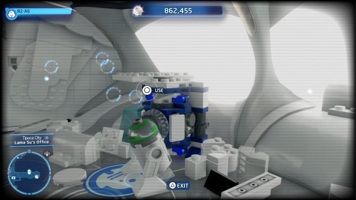 W korytarzu zobaczycie tunel, którym może przecisnąć się każdy droid - LEGO Skywalker Saga: Miasto Tipoca - lista wszystkich łamigłówek - LEGO Skywalker Saga - poradnik do gry
