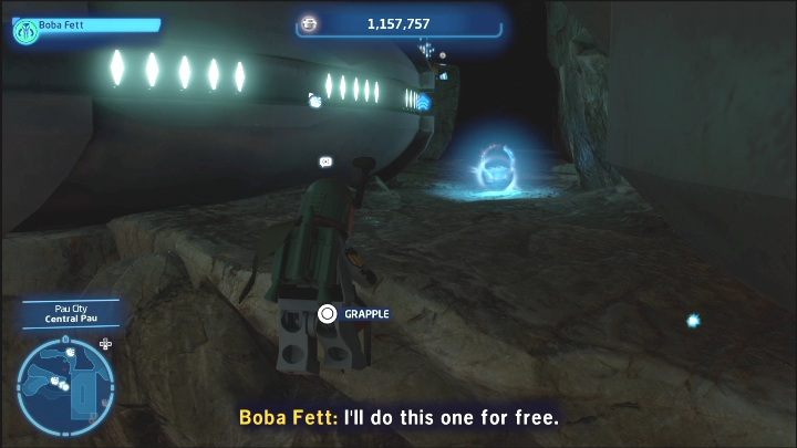 To kolejna znajdźka, do której potrzebujecie postaci z hakiem - LEGO Skywalker Saga: Miasto Pau - lista wszystkich łamigłówek - LEGO Skywalker Saga - poradnik do gry