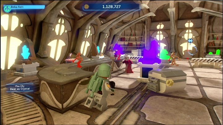 Tę znajdźkę dostaniecie za wyeliminowanie przeciwników atakujących miejscowy sklep - LEGO Skywalker Saga: Miasto Pau - lista wszystkich łamigłówek - LEGO Skywalker Saga - poradnik do gry