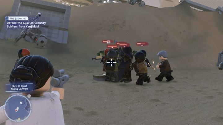 Podczas wykopywania skarbu, Bala-Tik zostanie zaatakowany przez Kanjiklub - LEGO Skywalker Saga: Działania na Jakku (The Jakku Job) - solucja, opis przejścia - LEGO Skywalker Saga - poradnik do gry