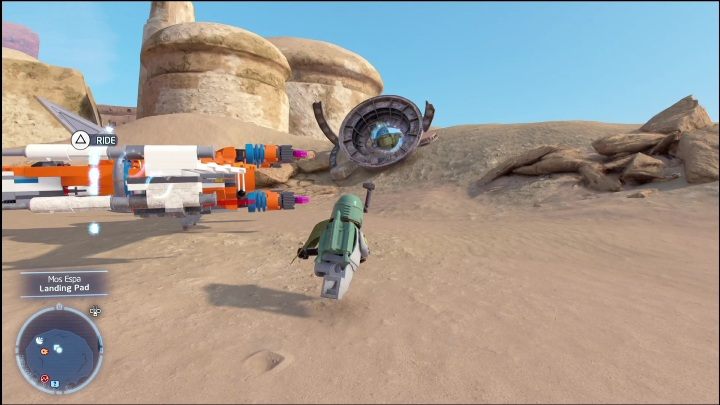 Pierwszy klocek w tej lokacji znajdziecie zaraz przy wylądowaniu - LEGO Skywalker Saga: Mos Espa - lista wszystkich łamigłówek - LEGO Skywalker Saga - poradnik do gry