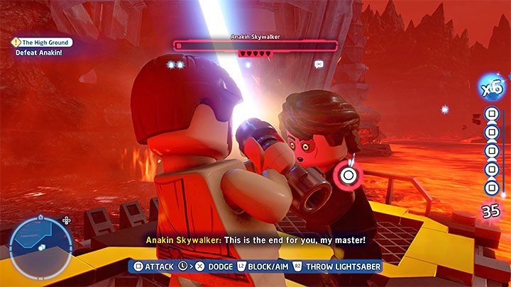 Do rozegrania pozostał już tylko ostatni szósty pojedynek z Anakinem - LEGO Skywalker Saga: Przewaga wysokości (The High Ground) - solucja, opis przejścia - LEGO Skywalker Saga - poradnik do gry