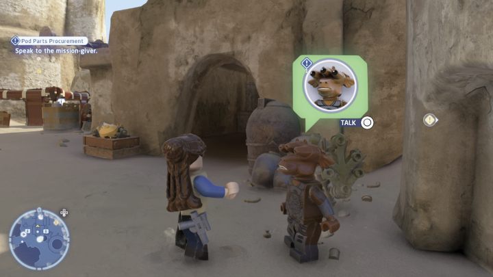 Przyjmijcie zadanie od zleceniodawcy w Mos Espa na Tatooine i skorzystajcie z szybkiej podróży na planetę Utapau do miasta Pau - LEGO Skywalker Saga: Czyhając na części (Pod Parts Procurement) - solucja, opis przejścia - LEGO Skywalker Saga - poradnik do gry