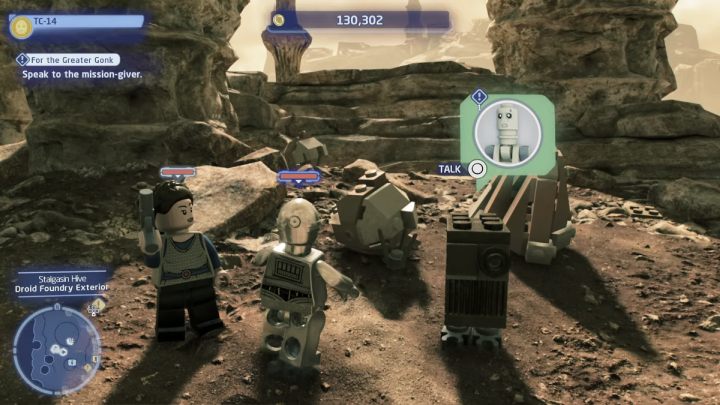 Sterując droidem protokolarnym porozmawiajcie ze zleceniodawcą w Ul Stalgasin na planecie Geonosis - LEGO Skywalker Saga: Dla większego gonka (For the Greater Gonk) - solucja, opis przejścia - LEGO Skywalker Saga - poradnik do gry
