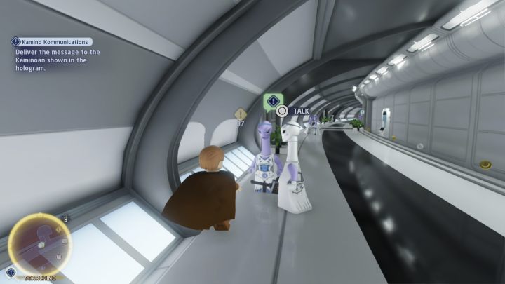 Udajcie się w prawo i porozmawiajcie z postacią stojącą na korytarzu - LEGO Skywalker Saga: Komunikacja na Kamino (Kamino Kommunications) - solucja, opis przejścia - LEGO Skywalker Saga - poradnik do gry