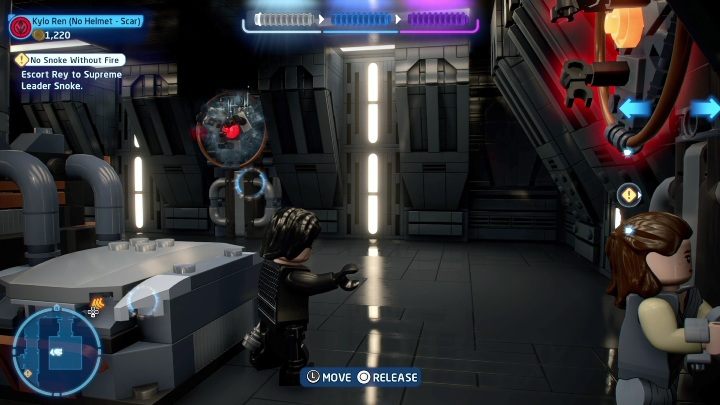 Na samym początku misji dotrzecie do pomieszczenia z 3 elementami przypominającymi stery - LEGO Skywalker Saga: Ostatni Jedi - lista znajdziek i nagrody - LEGO Skywalker Saga - poradnik do gry