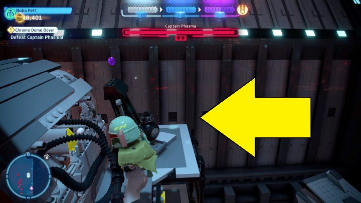 Na terenie areny do walki zobaczycie 3 czarne droidy - LEGO Skywalker Saga: Ostatni Jedi - lista znajdziek i nagrody - LEGO Skywalker Saga - poradnik do gry