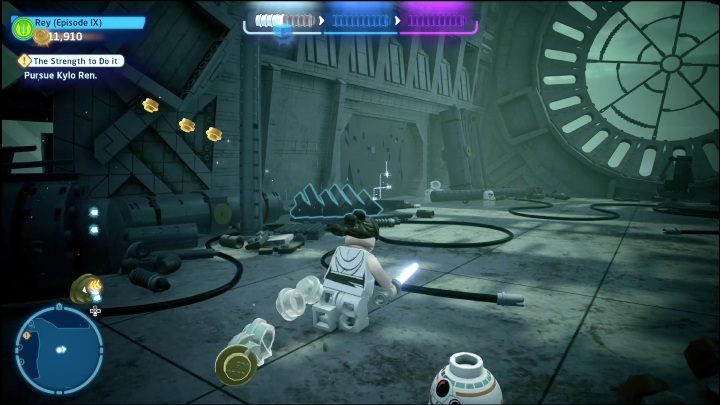 Aby zdobyć pierwszą znajdźkę musicie otworzyć drzwi zaraz po początkowym starciu z bossem - LEGO Skywalker Saga: Skywalker Odrodzenie - lista znajdziek i nagrody - LEGO Skywalker Saga - poradnik do gry