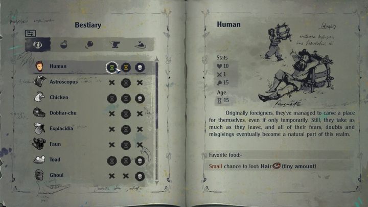 Ludzie to pospolita rasa w grze, do której należy gracz - The Serpent Rogue: Bestiariusz (Bestiary) - wszystkie strony - The Serpent Rogue - poradnik do gry