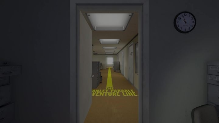 Tym razem po rozpoczęciu przywita Was żółta linia - The Stanley Parable Ultra Deluxe: Prawe drzwi - Stanley Parable Ultra Deluxe - poradnik do gry