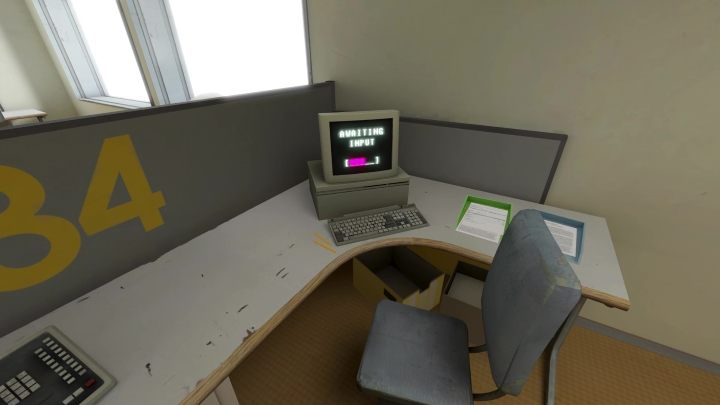 Po następnym restarcie gry, komputer znajdziecie w pierwszym pomieszczeniu biurowym, przy stanowisku pracownika 434 - Stanley Parable Ultra Deluxe: Lewe drzwi - wszystkie zakończenia - Stanley Parable Ultra Deluxe - poradnik do gry