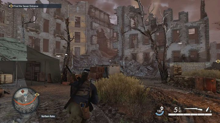 Do ratusza proponujemy zbliżyć się z południa - Sniper Elite 5: Cel z listy misji 8: Shinji Yoshikawa - solucja, opis przejścia - Sniper Elite 5 - poradnik do gry