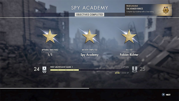 Za ukończenie każdej misji możecie otrzymać maksymalnie 3 gwiazdki - Sniper Elite 5: Wszystkie misje - lista - Sniper Elite 5 - poradnik do gry