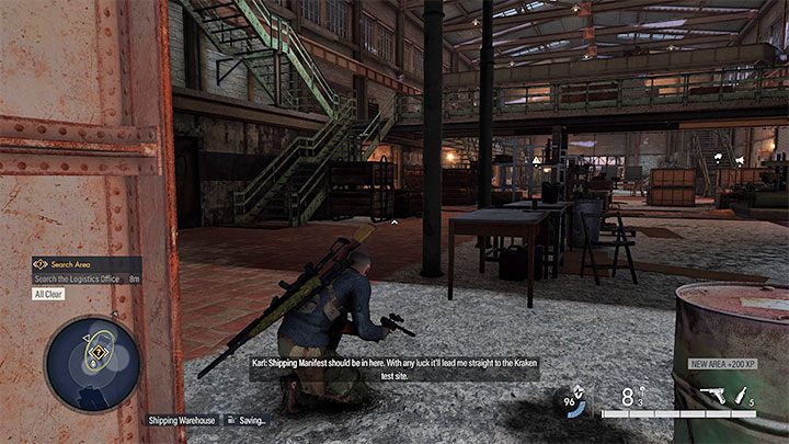 Manifest ładunkowy przechowywany jest w magazynie (Shipping Warehouse) zlokalizowanym w południowej części mapy - Sniper Elite 5: Sabotowanie fabryki (misja 4) - solucja, opis przejścia - Sniper Elite 5 - poradnik do gry