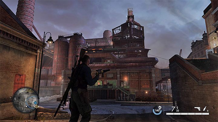 To jeden z budynków, które trzeba obowiązkowo sabotować - Sniper Elite 5: Mapa misji 4 (Wojenna fabryka) oraz opis lokacji - Sniper Elite 5 - poradnik do gry
