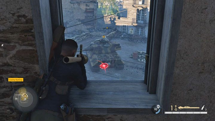 Dotrzyjcie na piętro prawego budynku i zabierzcie drugiego Panzerfausta - Sniper Elite 5: Wyzwolenie północnego miasteczka (misja 6) - solucja, opis przejścia - Sniper Elite 5 - poradnik do gry