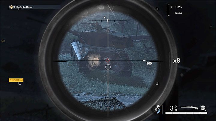 Większym problemem są 2 czołgi pilnujące obszaru na południe od posterunku - Sniper Elite 5: Ominięcie posterunków (misja 7) - solucja, opis przejścia - Sniper Elite 5 - poradnik do gry