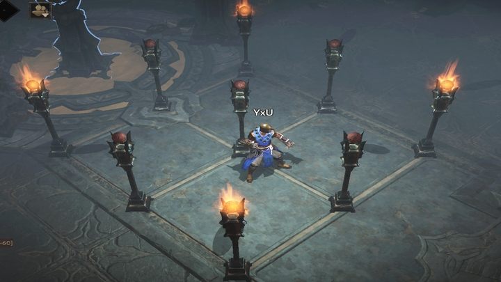 By przejść dalej, musicie zapalić wszystkie pochodnie - Diablo Immortal: Zagadka z 9 lampami - jak rozwiązać? - Diablo Immortal - poradnik do gry