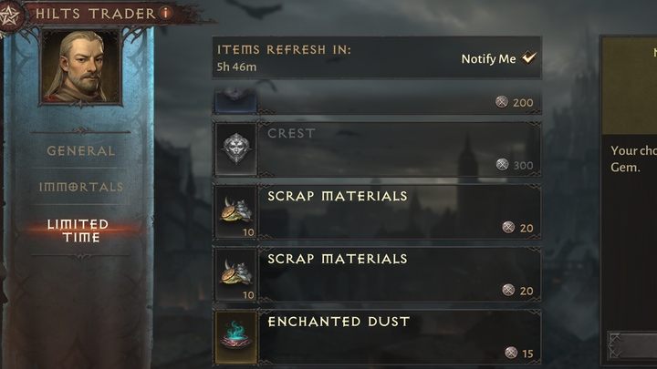 Możecie co prawda zakupić materiały u handlarza Rękojeściami w Zachodniej marchii, jednak nie jest to zbyt opłacalna inwestycja - Diablo Immortal: Materiały craftingowe - Diablo Immortal - poradnik do gry