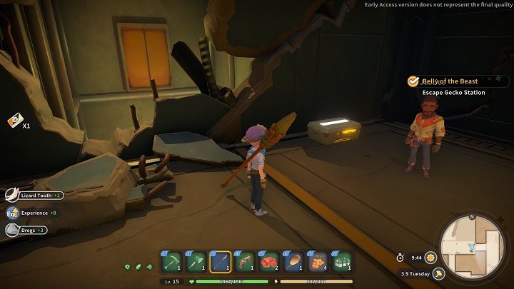 Na prawo od dziury w ścianie, przez którą się przedostaliście, znajdziecie Opal ukryty w skrzyni ze skarbem - My Time at Sandrock: Belly of the Beast - solucja, opis przejścia - My Time at Sandrock - poradnik do gry