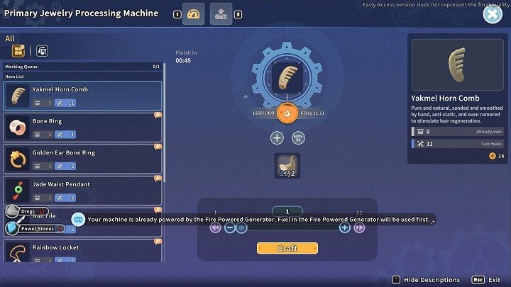 Wejdźcie w interakcję z maszyną, aby uzyskać do dostęp do listy przedmiotów do wykonania - My Time at Sandrock: Jewelry Machine - jak zbudować? - My Time at Sandrock - poradnik do gry