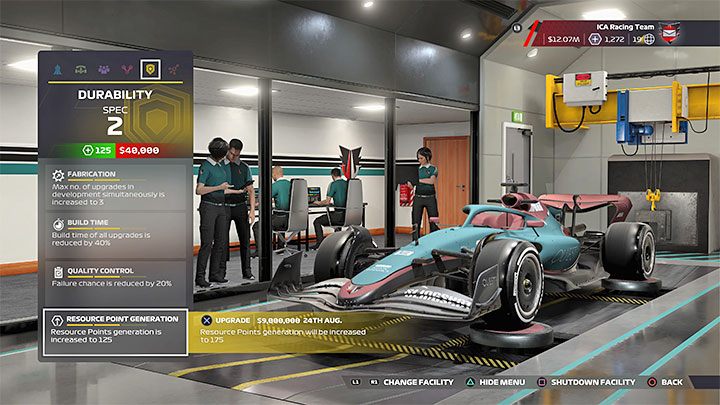 Każdy zespół ma kilka obiektów związanych z jego prowadzeniem, przy czym ich rola różni się w zależności od wybranego rodzaju kariery - F1 22: Kariera - porady i zarządzanie zespołem - F1 22 - poradnik do gry
