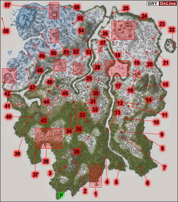 Numeryczny Spis Lokacji - Mapa Glowna - The Elder Scrolls III: Przepowiednia - poradnik do gry