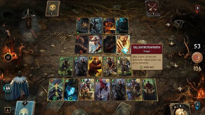 Pojedynek kończy się w momencie, gdy obaj Gracze zagrają wszystkie swoje karty i spasują lub zostaną zmuszeni do spasowania - Gwent Rogue Mage: Walka - mechanika, zasady - Gwent Rogue Mage - poradnik do gry