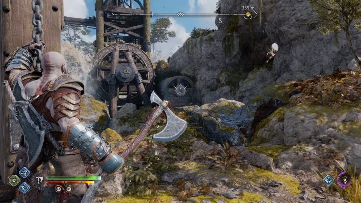 Przeskoczcie na małą wyspę i zniszczcie włócznią słaby punkt na skale - God of War Ragnarok: Wyspa Alberyka (Alberich Island), Svartalfheim - sekrety, znajdźki - God of War Ragnarok - poradnik do gry
