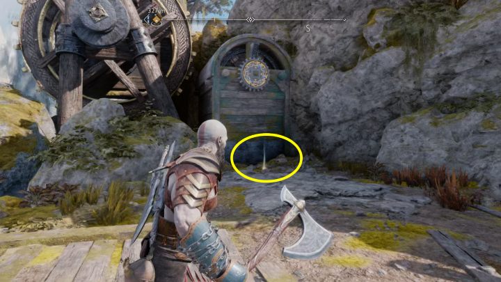 Znajdźka leży niedaleko koła wodnego - God of War Ragnarok: Wyspa Alberyka (Alberich Island), Svartalfheim - sekrety, znajdźki - God of War Ragnarok - poradnik do gry
