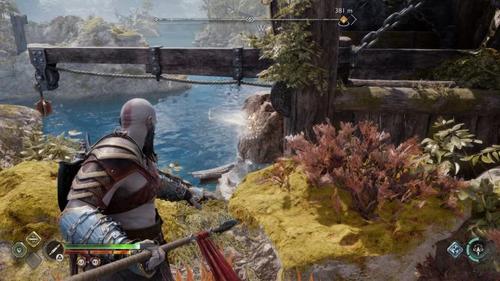 Użyjcie włóczni, aby dostać się na wyższy teren wyspy - God of War Ragnarok: Wyspa Alberyka (Alberich Island), Svartalfheim - sekrety, znajdźki - God of War Ragnarok - poradnik do gry