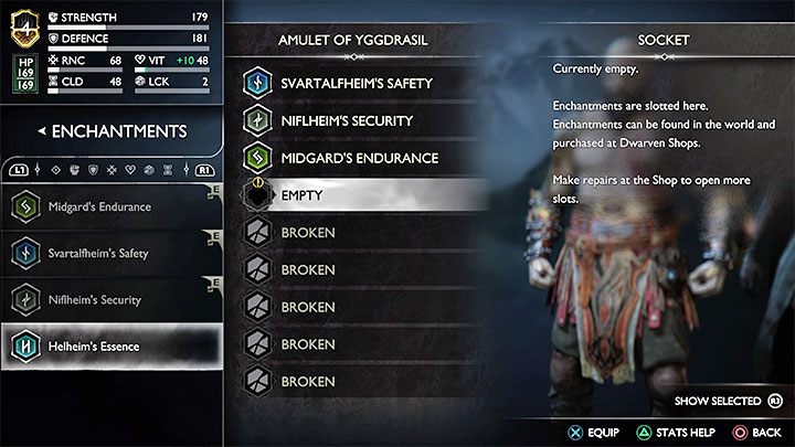 W nowo odblokowanym slocie możecie umieścić zaklęcie - God of War Ragnarok: Jak naprawiać amulet z zadania Konfrontacja? - God of War Ragnarok - poradnik do gry