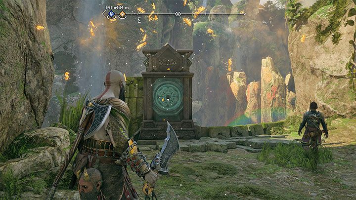 Zejdźcie na dół, dotrzyjcie do łańcucha i wdrapcie się na górę - God of War Ragnarok: Tajemnicza kula (The Mysterious Orb) - solucja, opis przejścia - God of War Ragnarok - poradnik do gry