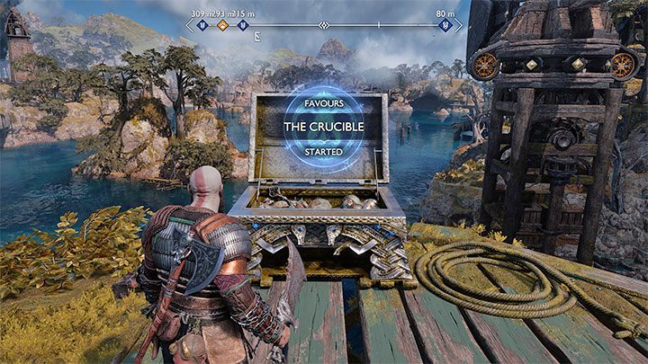 Przysługa dotycząca odwiedzenia Tygla zostanie dodana do dziennika po odnalezieniu jednej z połówek nasiona Muspelheimu (Muspelheim Seed) - God of War Ragnarok: Tygiel (The Crucible), Ostatnie wyzwania (The Final Challenges) - solucja, opis przejścia - God of War Ragnarok - poradnik do gry