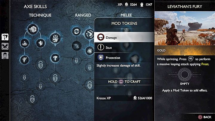 Oprócz samych głównych umiejętności możecie też kupować modyfikacje umiejętności (Mod Tokens) - God of War Ragnarok: Jak zdobywać punkty doświadczenia (XP)? - God of War Ragnarok - poradnik do gry