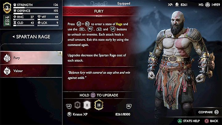 Ważnym zastosowaniem XP jest ulepszanie spartańskiego szału - God of War Ragnarok: Jak zdobywać punkty doświadczenia (XP)? - God of War Ragnarok - poradnik do gry