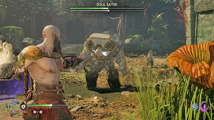 W nowej lokacji musicie najpierw pokonać mini-bossa - Pożeracza Dusz (Soul Eater) - God of War Ragnarok: Niepokój Frei (Freyas Missing Peace) - solucja, opis przejścia - God of War Ragnarok - poradnik do gry