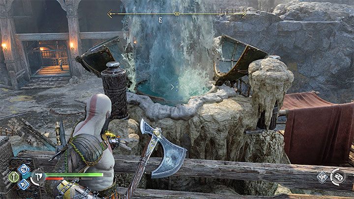 Wdrapcie się na pobliską półkę i zamroźcie gejzer z pomocą Lewiatana - God of War Ragnarok: Odmienić los (Forging Destiny) - solucja, opis przejścia - God of War Ragnarok - poradnik do gry