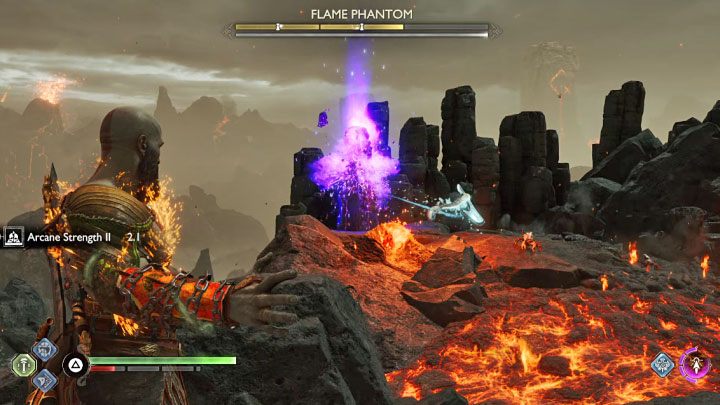 Drugie źródło (powyższy obrazek) znajduje się za lawą - God of War Ragnarok: Jak pokonać Fantoma ognistego (Flame Phantom)? - God of War Ragnarok - poradnik do gry