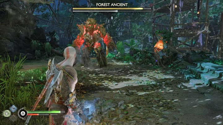 Musicie podnosić pociski i rzucać nimi w stronę bossa - God of War Ragnarok: Jak pokonać Pradawnego leśnego (Forest Ancient)? - God of War Ragnarok - poradnik do gry