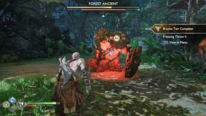 Jest duża szansa, że korzystanie z pocisków szybko naładuje też biały pasek i Pradawny zostanie ogłuszony - God of War Ragnarok: Jak pokonać Pradawnego leśnego (Forest Ancient)? - God of War Ragnarok - poradnik do gry
