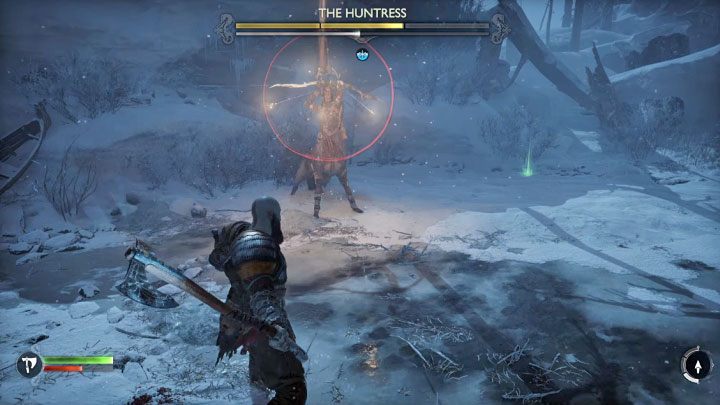 Poważny czerwony atak Łowczyni to bombardowanie areny strzałami - God of War Ragnarok: Przetrwać fimbulvinter (Surviving Fimbulwinter) - solucja, opis przejścia - God of War Ragnarok - poradnik do gry