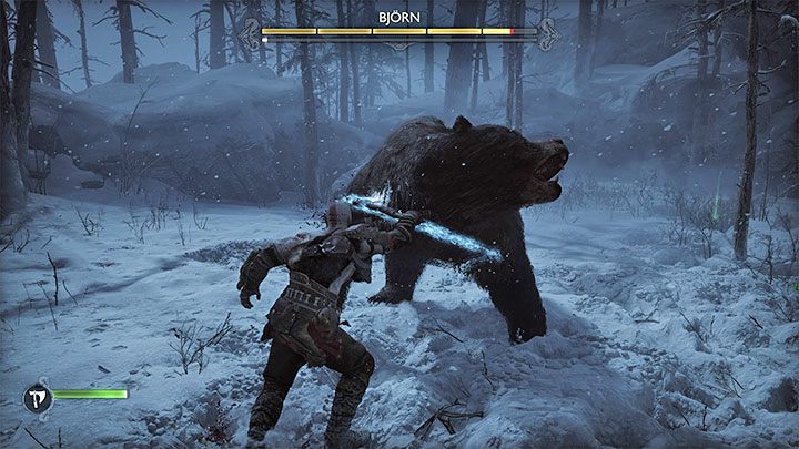 Szukajcie okazji do atakowania niedźwiedzia tuż po zablokowaniu lub uniknięciu jego ataku - God of War Ragnarok: Jak pokonać Niedźwiedzia Bjorn? - God of War Ragnarok - poradnik do gry